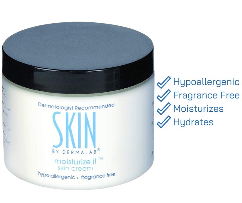 Dermalab Moisturize It Skin Cream 4oz & Wash It Superfatted Hypoallergenic Fragrance Free Cleansing Bar | Moisturizing Lotion Hydrates Skin | Softens Skin with Collagen | Safe for Kids & Adults