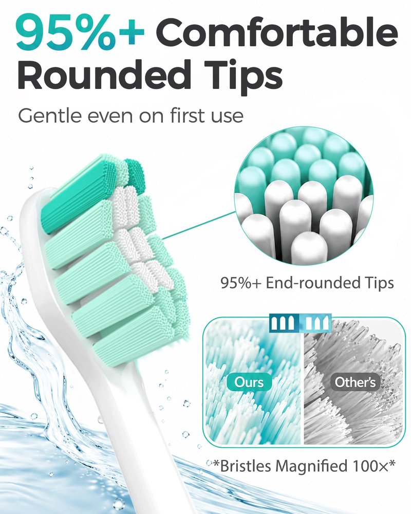 HOFAM Replacement Toothbrush Heads for Philips Sonicare Replacement Heads, Replacement Brush Head Compatible with Phillips Sonic Care Click on Electric Toothbrush, 8 Pcs