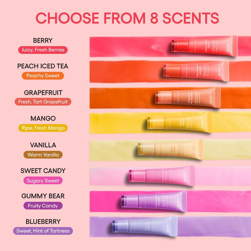 LANEIGE Lip Glowy Balm, Sweet Candy: Sheer Tinted Lip Moisturizer with Shea Butter, for Hydrating Shine & Soft Lips