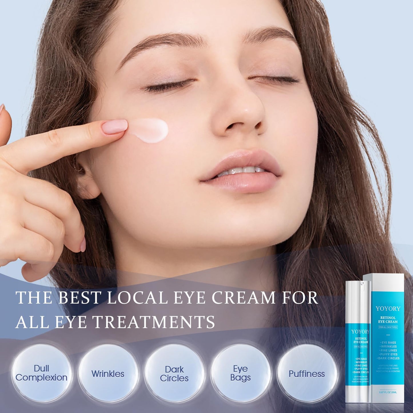 Retinol Eye Cream for Eye Bags - Anti-Aging Under Eye Treatment for Dark Circles, Fine Lines,Wrinkles, Puffiness Hydrating & Moisturizing Skin Care for Women and Men, 0.67 fl oz