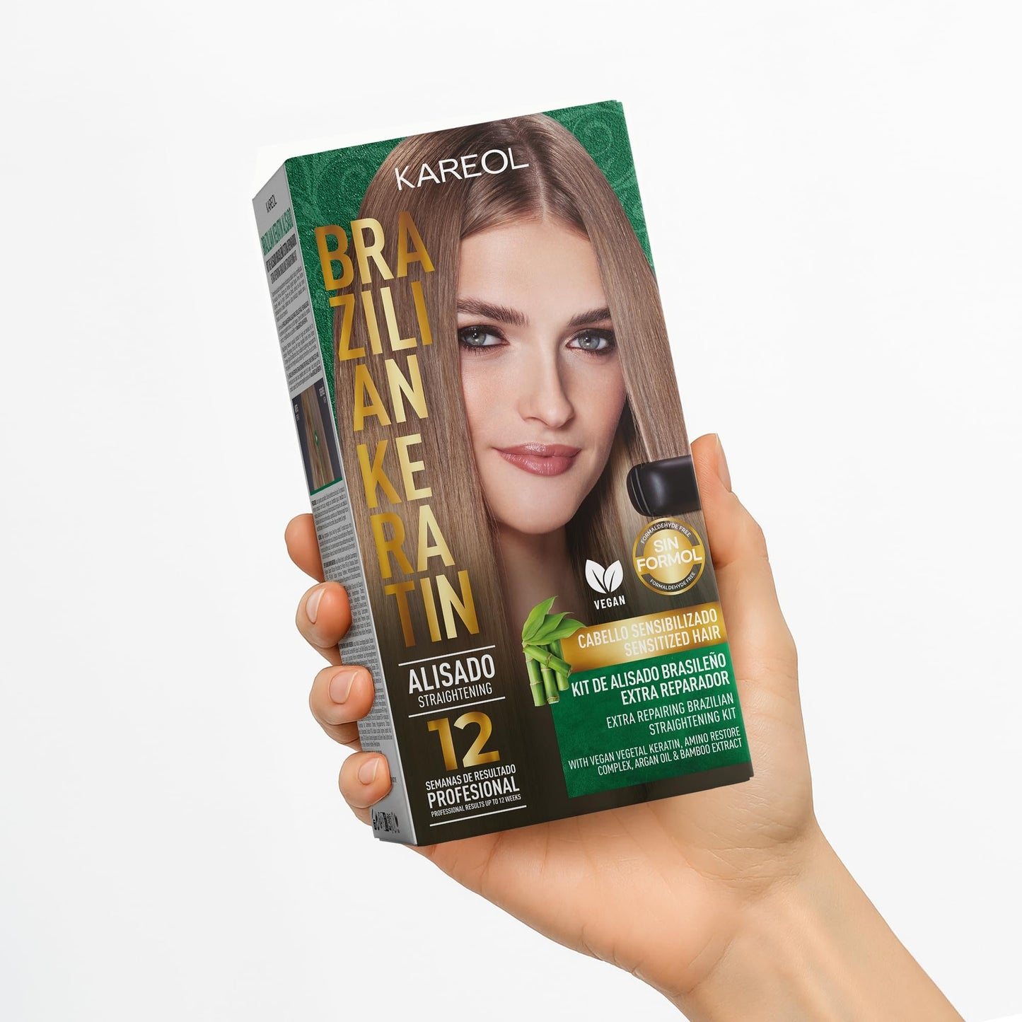 Kareol Extra Repairing Brazilian Keratin Straightening Kit - Formaldehyde Free - Vegan Formula - Keratin Hair Treatment, Keratina Para Alisar El Pelo, Alisado Brasileño Keratina