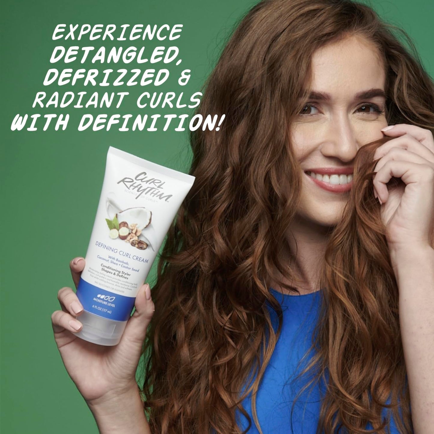 Curl Rhythm Defining Curl Cream - Hair Moisturizer for Curly Hair - Styling Cream for Frizz Control, Bounce, and Shine - Sulfate Free - 6 pc