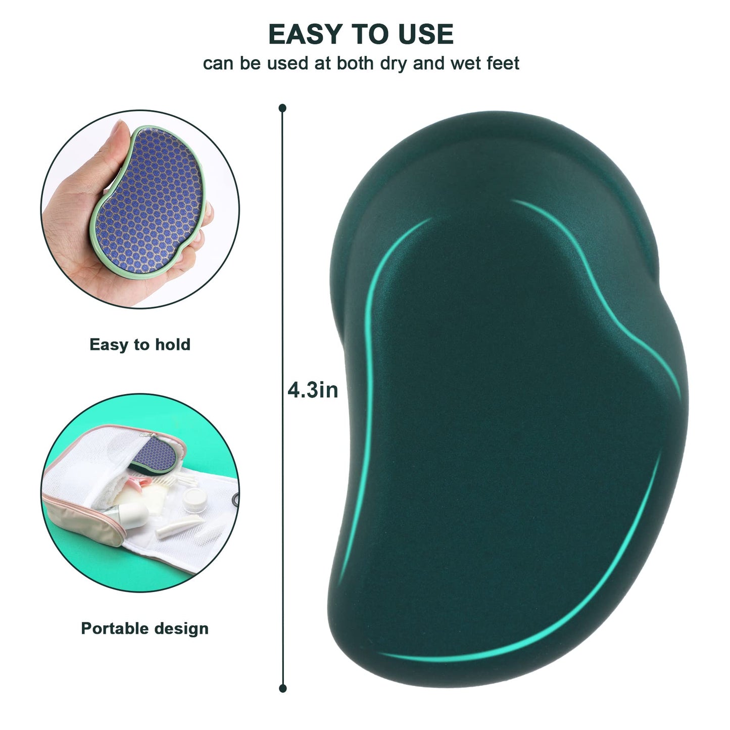 SIRALMNO Upgrade 2-in-1 Nano Glass Callus Remover,Foot Scraper which Used Wet and Dry Callus Removal,Foot Rasp for Hard&Dead Skin Foot Care,Safe & Portable Foot File