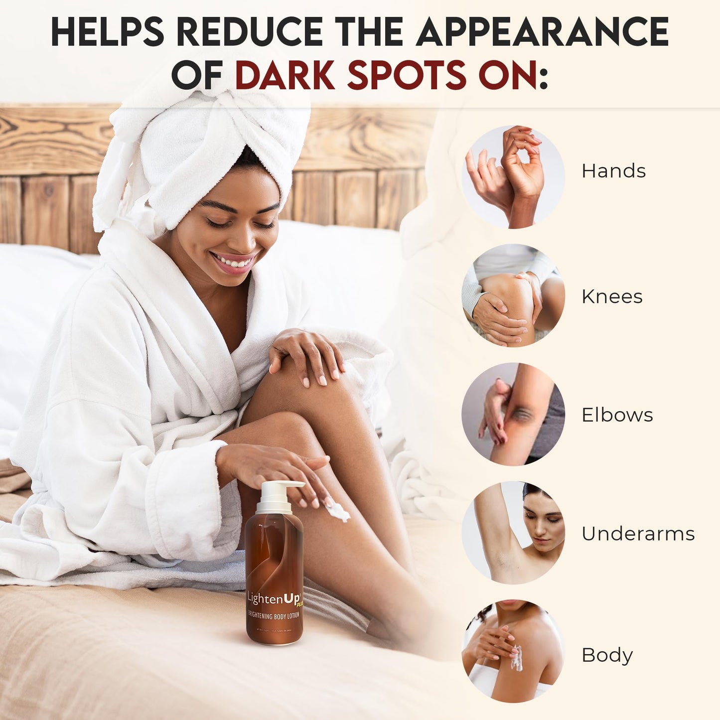 Lighten-Up Skin Brightening Lotion - 13.5 Fl oz / 400ml - Moisturizing, Hydrating Body Lotion for Body, Knees, Elbows, Hands, Underarms, with Jamaican Castor Oil and Shea Butter