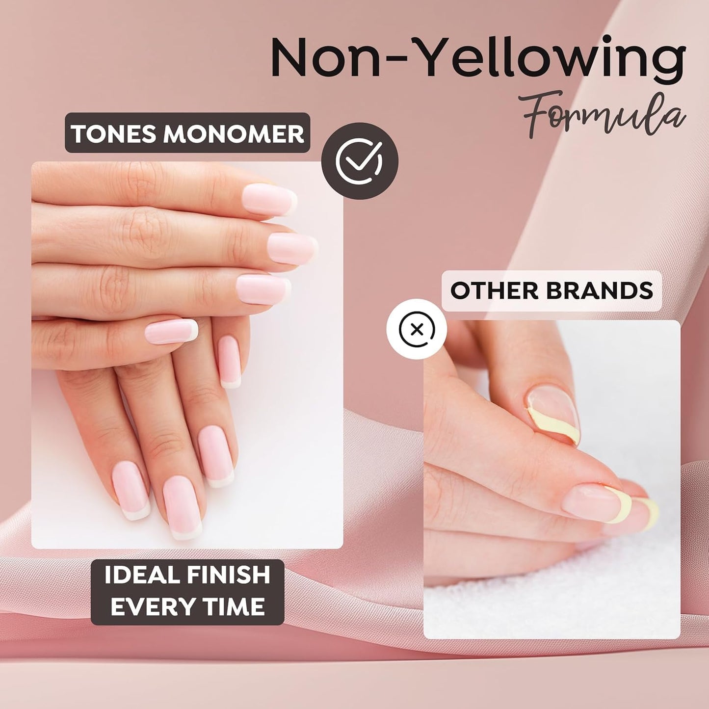 Tones Watermelon Scented EMA Monomer - Odor Neutralizing Acrylic Nail Liquid, Non-Yellowing, Superior Adhesion for Flawless Sets - MMA-Free - Made in USA (8 Fl Oz)