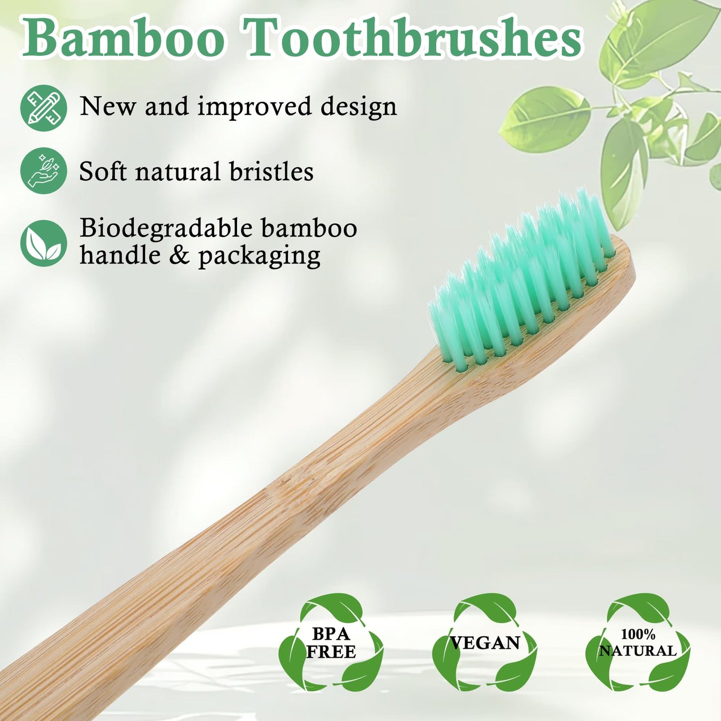 mekueeex 120 Pcs Bamboo Toothbrushes, Soft Bristle Toothbrush for Adults, Eco Friendly Natural Wooden Toothbrushes, Vegan Organic Bamboo Travel Tooth Brush, Individually Wrapped, 7 Inch 12 Color