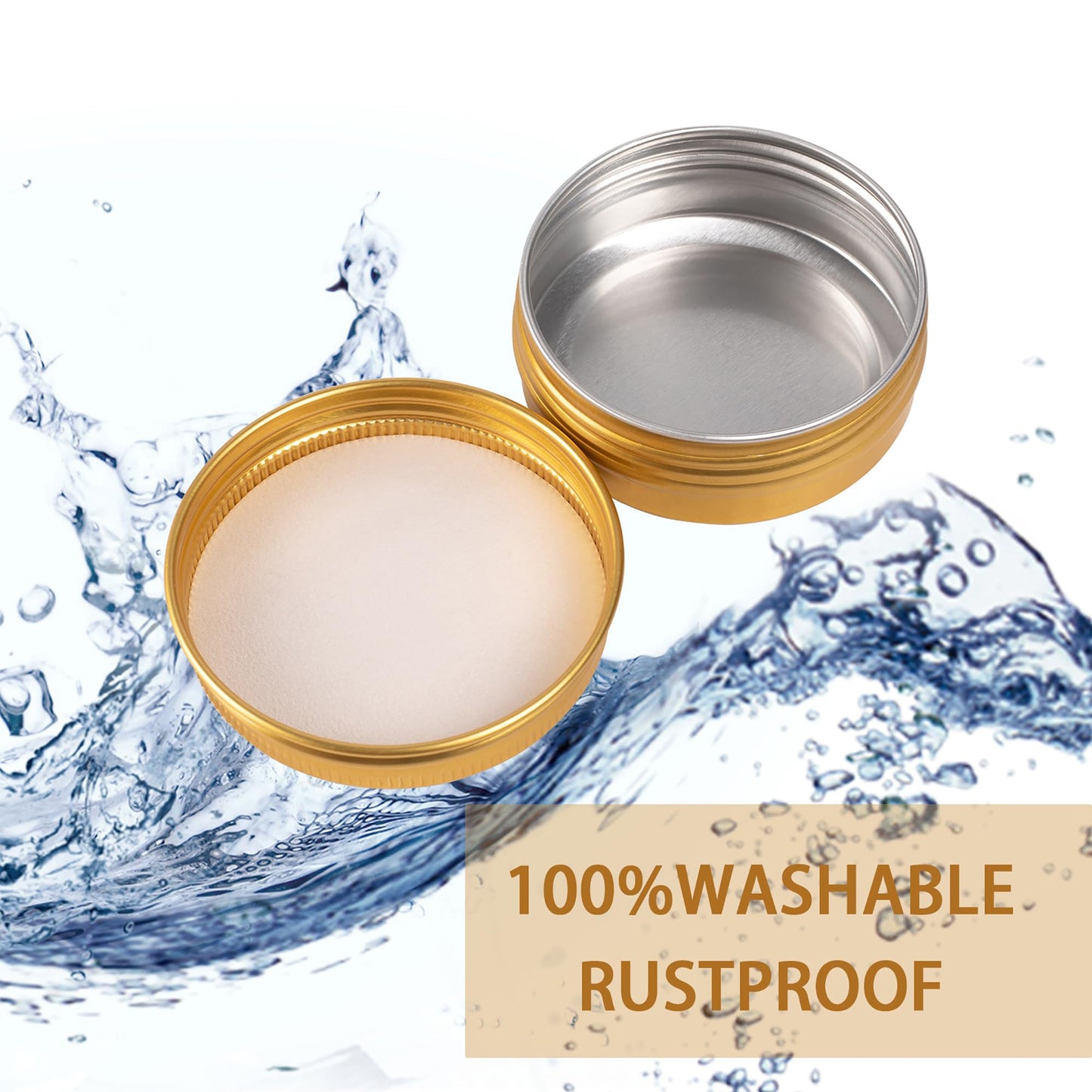 4 oz (120ml) Gold Screw Top Aluminum Tins with Labels, 24 Pack