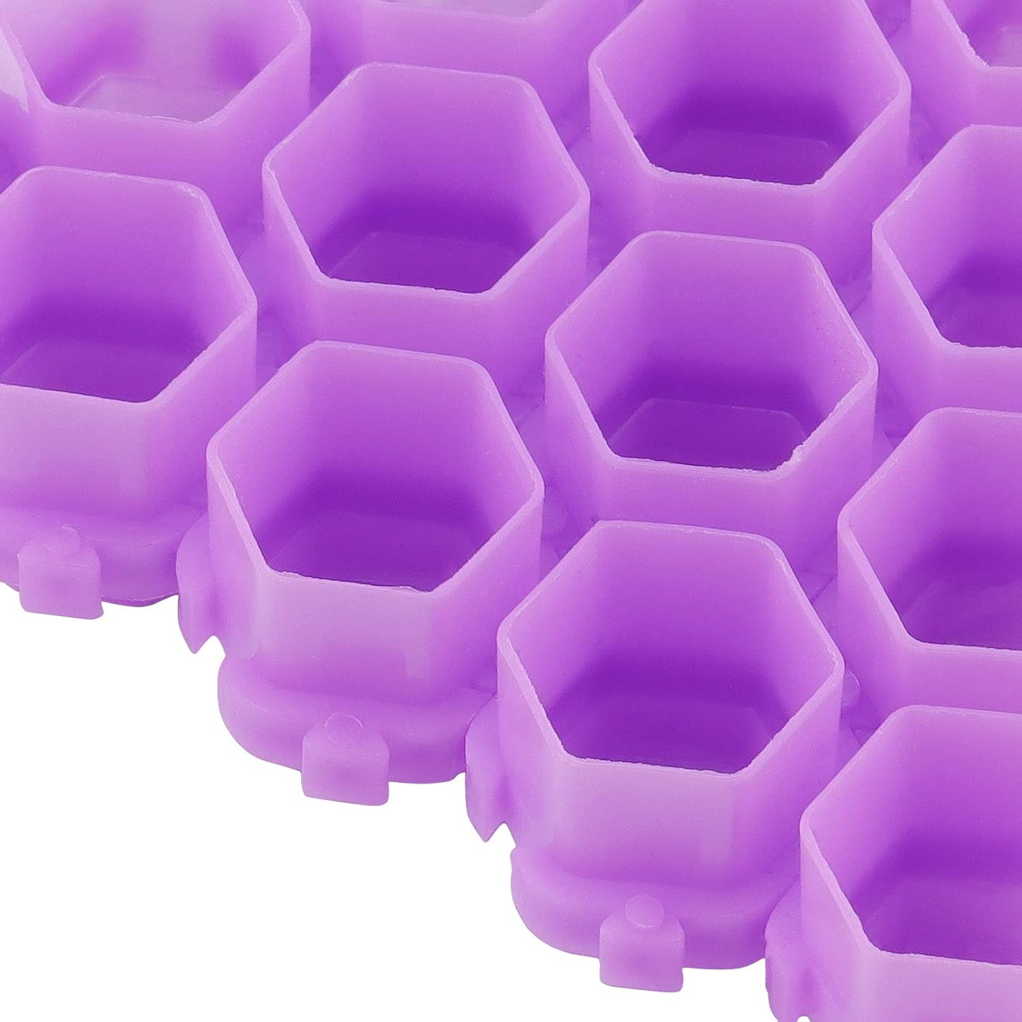 Tattoo Ink Cups - 400 PCS Purple Honeycomb Shape Pigment Holders with Base Design | Perfect for Tattoo Artists