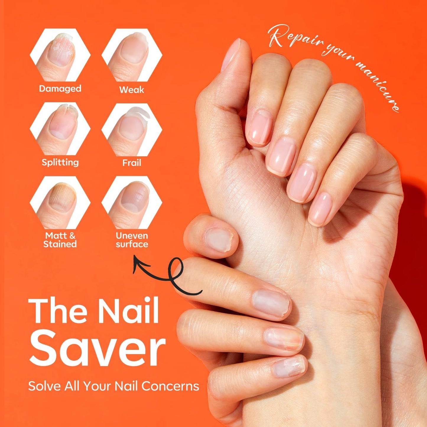 modelones Gel Nail Strengthener and Growth Scented Nail Repair for Damaged Nails Hardener Extra Strong and Growth 3-in-1 Repair Mode Gifts for WomenGel Nail Kit for Beginner