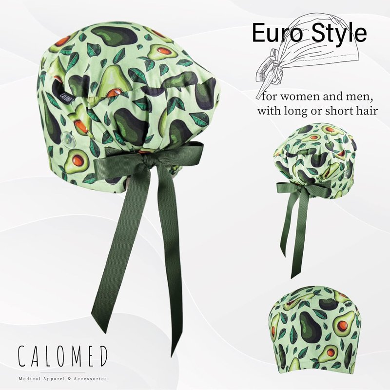 Stylish Euro Style Scrub Cap for Women & Men - Ribbon Ties & Buttons | Perfect Head Cover for Long or Short Hair