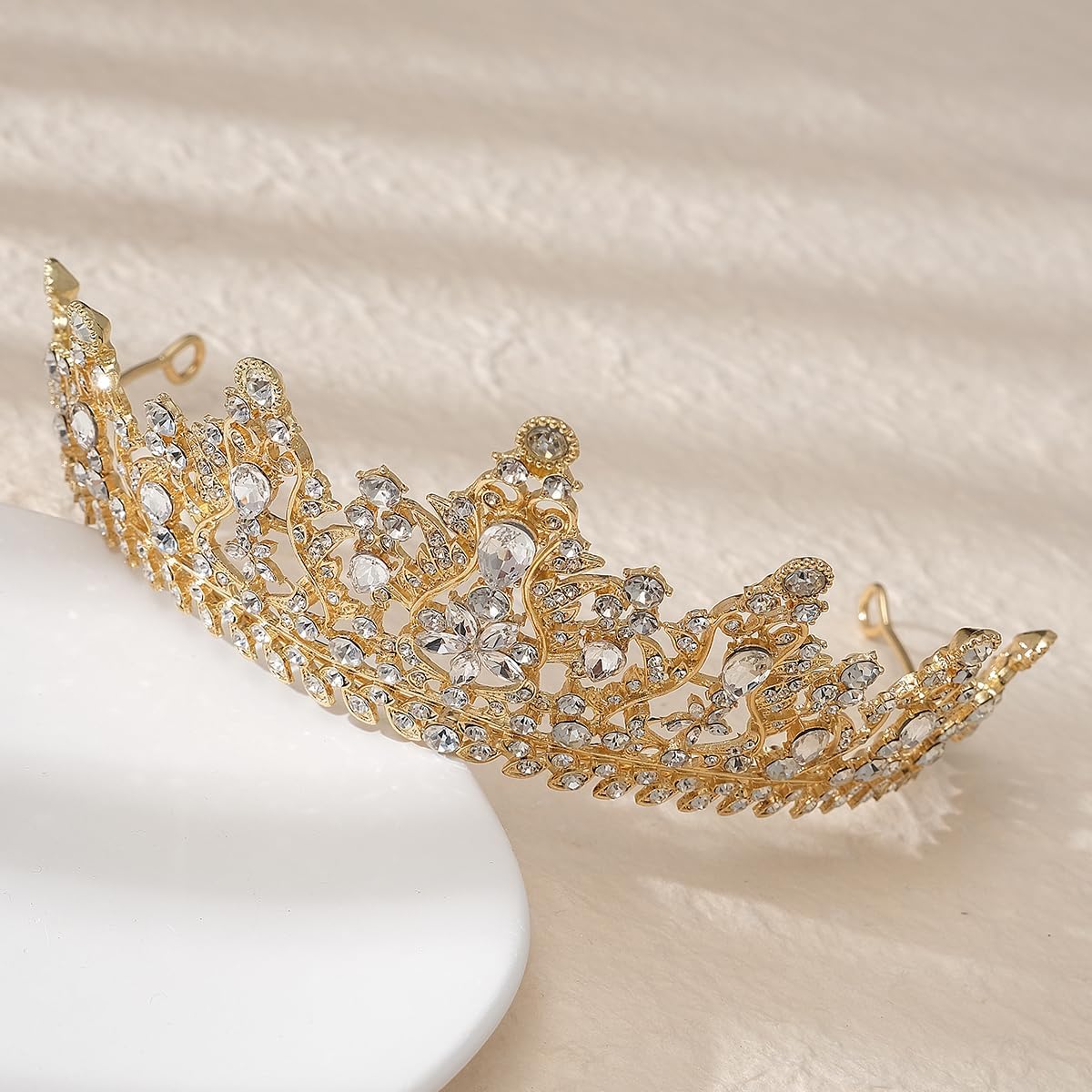 Crystal Wedding Tiara for Women - Royal Queen Crown Headband | Metal Princess Design for Bride, Birthday, Prom