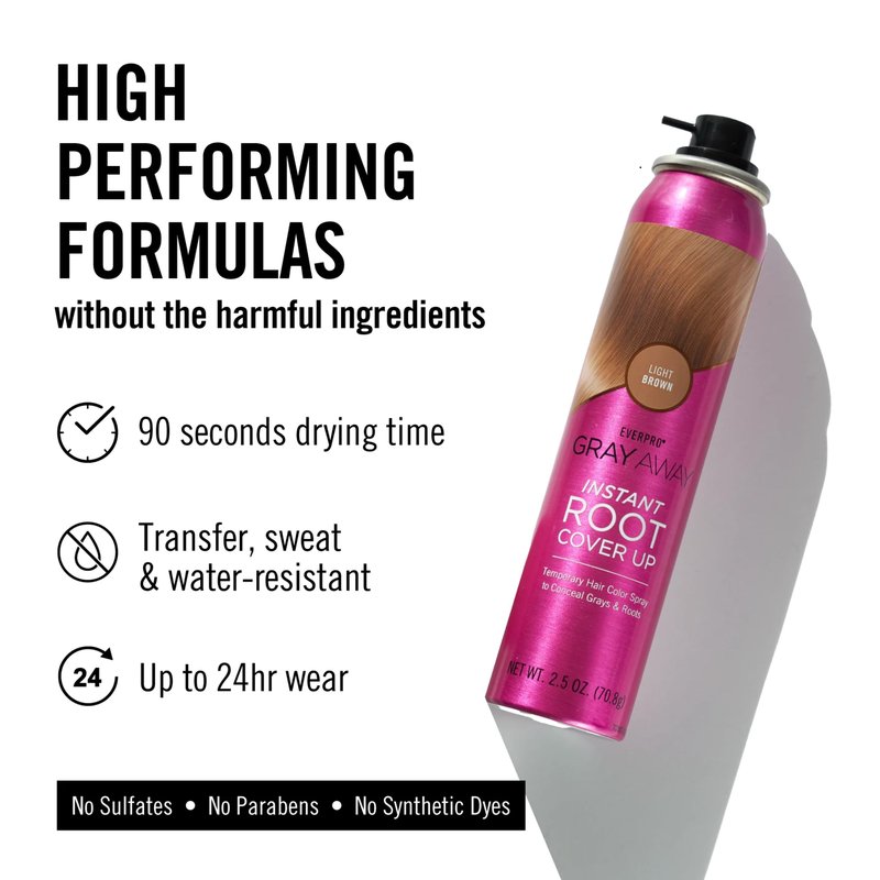 EVERPRO Gray Away Instant Root Cover Up Spray 2.5oz - Light Brown