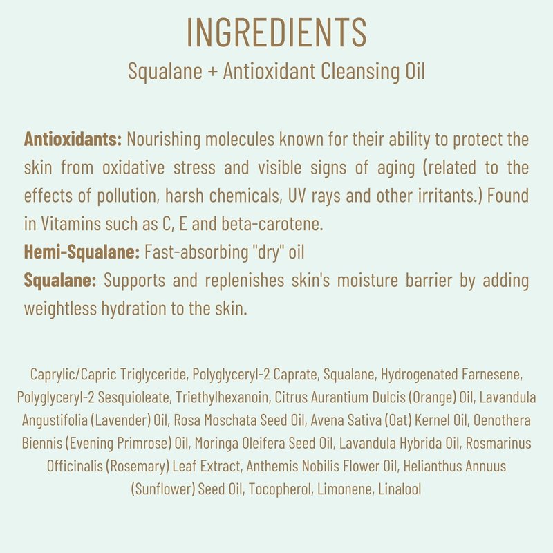 Biossance Squalane + Antioxidant Cleansing Oil. Lightweight Facial Oil Cleans Deep into Pores, Removes Makeup and Hydrates Skin. For all Skin Types (6.7 ounces)