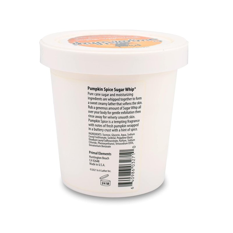Exfoliating Sugar Scrub - Primal Elements Pumpkin Face & Body Cleanser | 10 oz Moisturizer