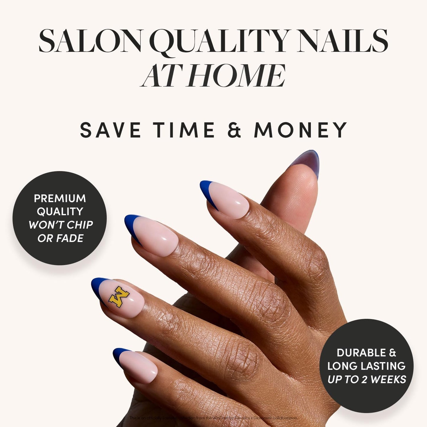 Glamnetic x Fanatics NCAA Michigan Wolverines Press On Nails | 30pc