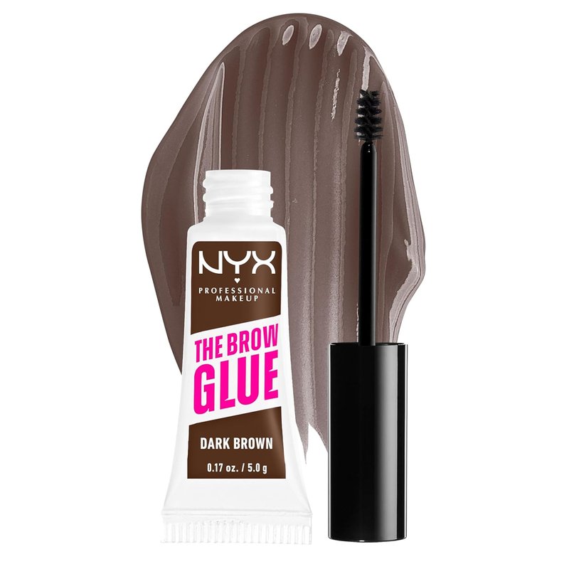 NYX The Brow Glue | Extreme Hold Tinted Eyebrow Gel for Perfectly Shaped Brows - Dark Brown