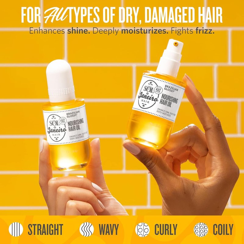 Brazilian Glossy Nourishing Hair Oil - Frizz Control & Shine | 3.4 oz