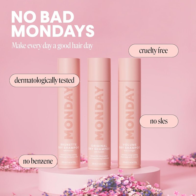 Monday Haircare Volume Dry Shampoo - Collagen Oil-Absorbing Formula for Thin & Fine Hair | 200 mL