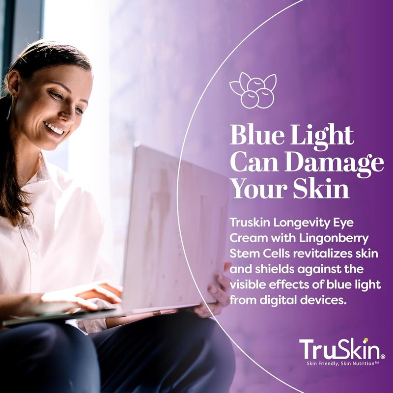 TruSkin Longevity Eye Cream - Caffeine & Bakuchiol for Dark Circles | 0.5 fl oz