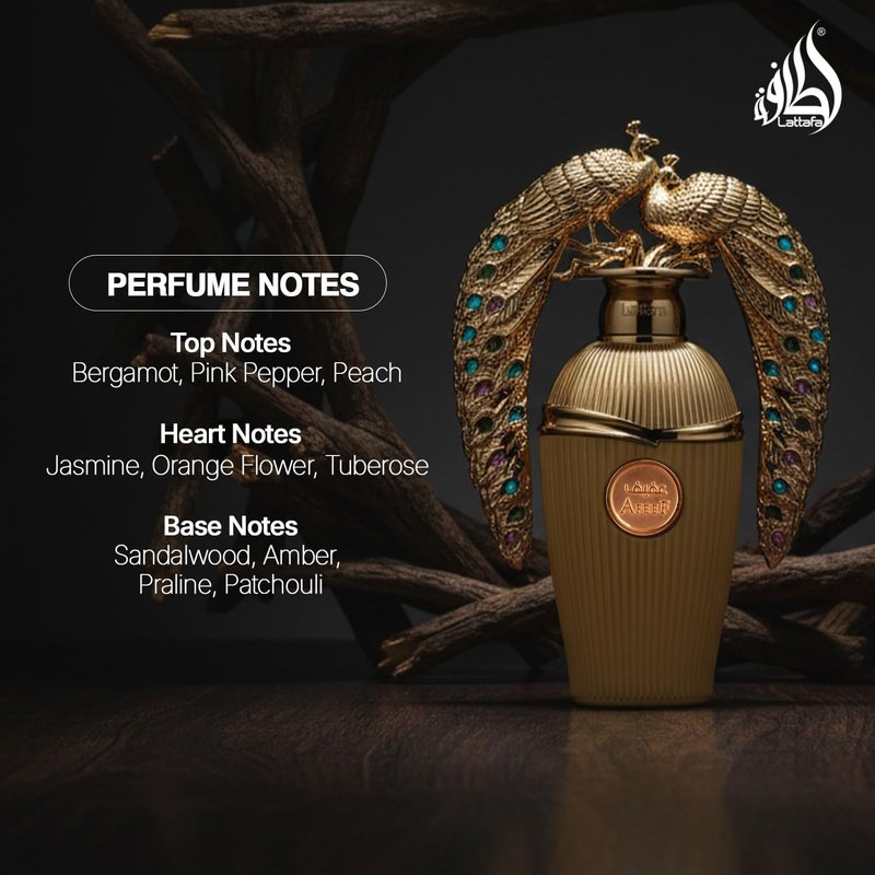 Lattafa Afeef for Unisex Eau de Parfum Spray, 3.4 Ounce / 100 Ml