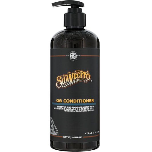 Suavecito OG Conditioner 16 oz Pump Bottle - Original Scent - Smooths & Hydrates, Nourishes & Moisturizes with Avocado and Coconut Oils - Repairs Dry Damaged Har - For All Hair Types, Sulfate Free