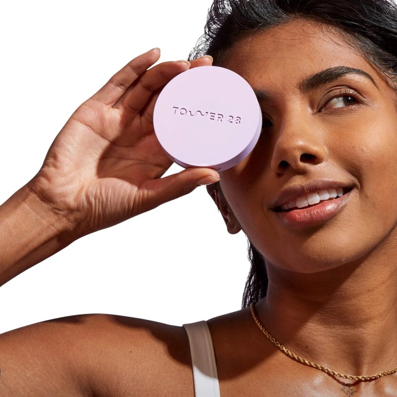 Tower 28 GetSet Pressed Setting Powder - Talc-Free Face Powder for Sensitive Skin with Kaolin Clay + Squalane - Brightens + Sets Face Makeup - Transfer/Sweat-Proof - Pink Palisades (0.35 oz)