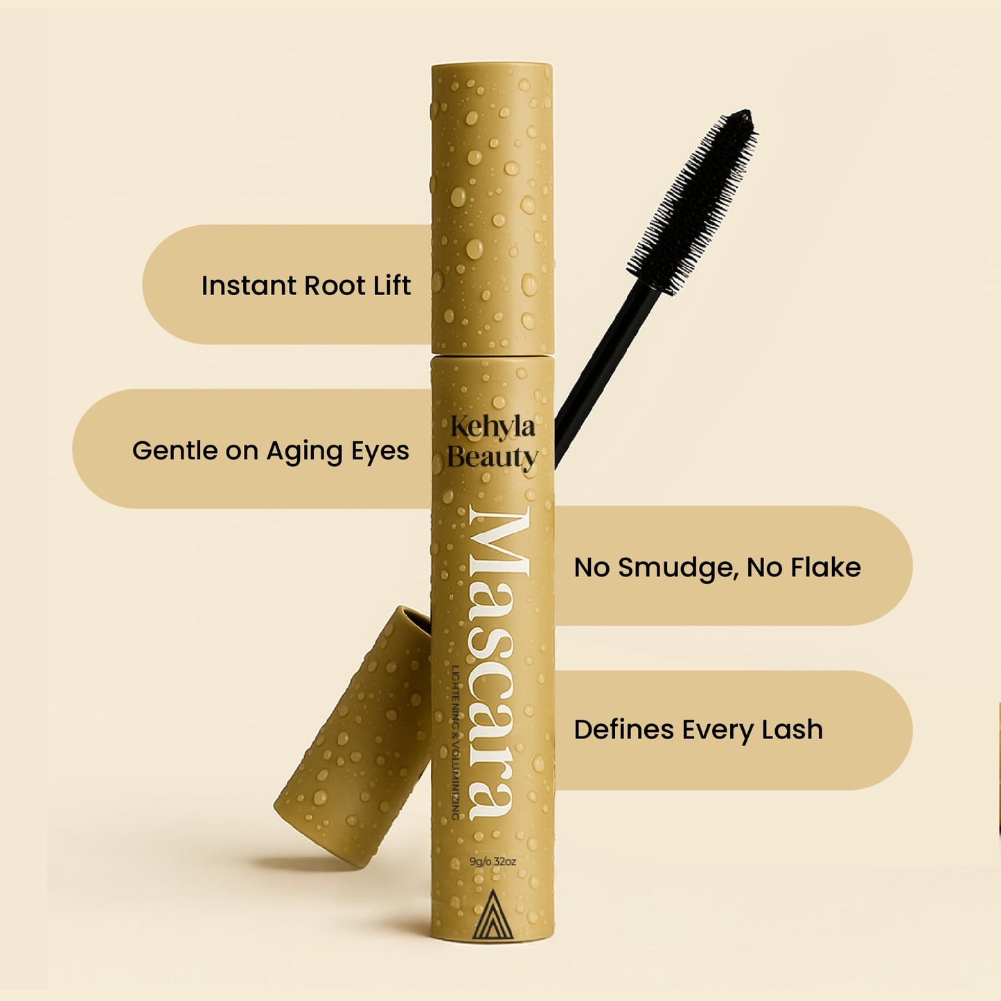 Kehyla Beauty™ Mascara for mature Women, Lengthening & Volumizing Lash Formula, Smudge-Proof Water-Resistant Long-Lasting Mascara with Soft Precision Brush for Fuller, Lifted Lashes (Black & Brown)