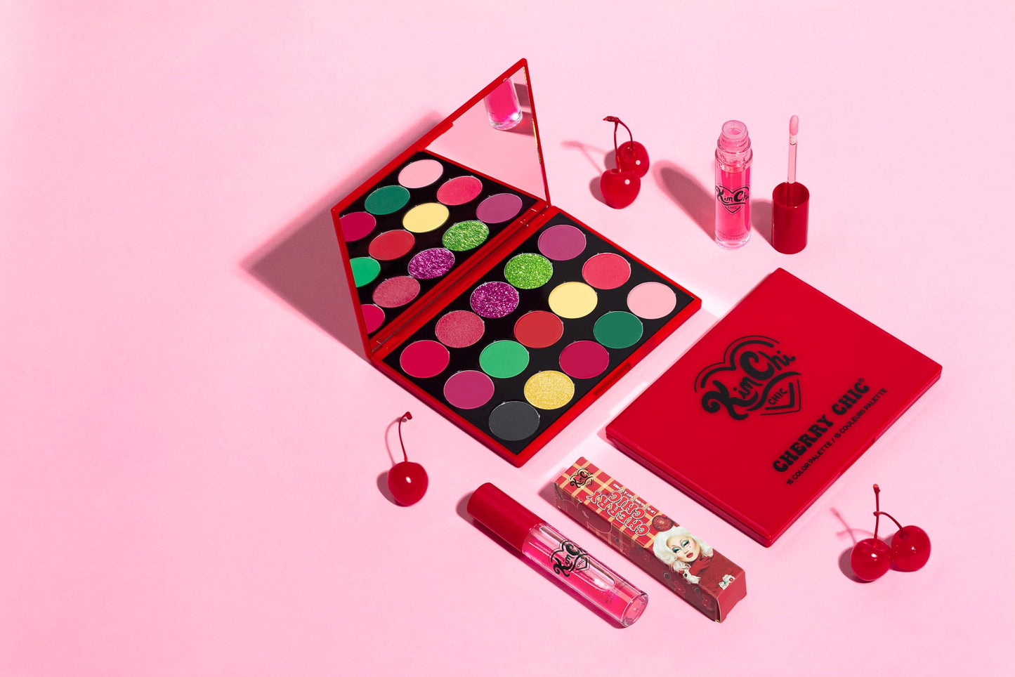 KimChiChic Beauty Cherry Chic Eyeshadow Palette - 12 Ultra Pigmented Shades, Shimmer, Matte & Glitter Finishes, Talc Free & Infused with Vitamin E, Cruelty Free, Sex Kitten, 0.68oz
