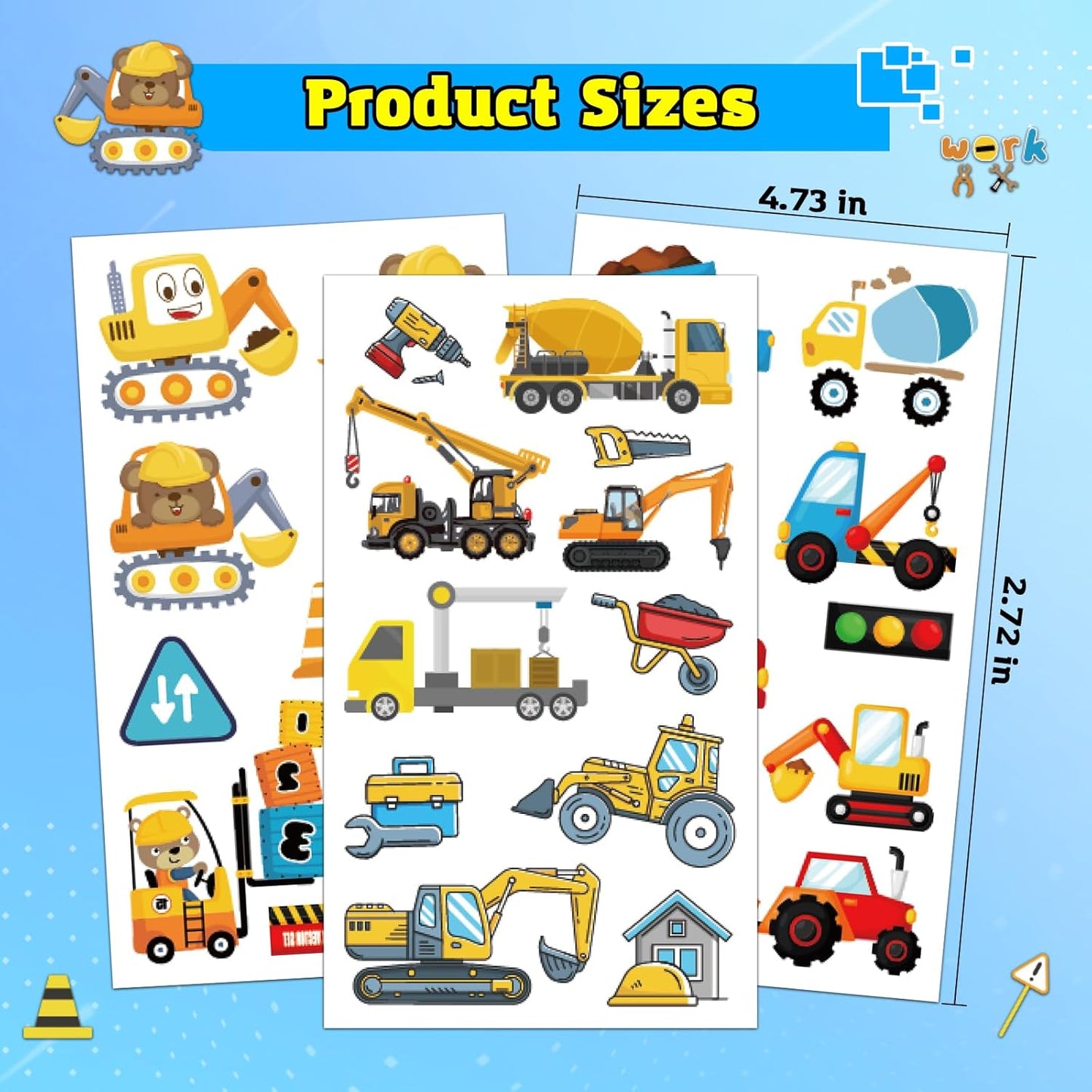 Monster Trucks Temporary Tattoo for Kids, 10 Sheets Monster Truck Fake Tattoos for Boys Party Favors, Goodie Bags Stuffers, Brithday Supplies Decorations