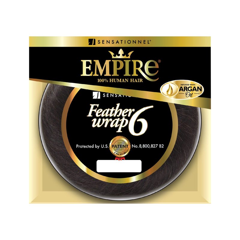 Sensationnel Empire bump weaving hairextension - feather wrap 6 inch human hair short bun weave styling (1 JETBLACK)