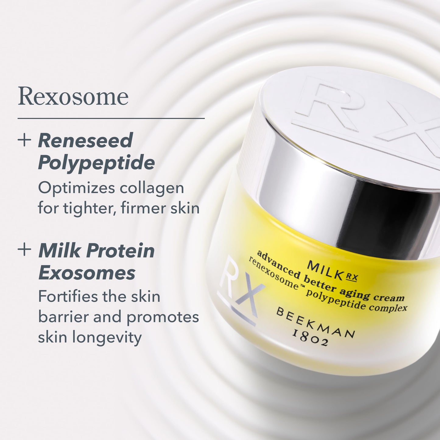 Beekman 1802 Milk RX Advanced Better Aging Collagen Moisturizer Face Cream – 4X Retinol Alternative with Goat Milk Exosomes & Polypeptide, Firming Cream, 0.51 fl oz