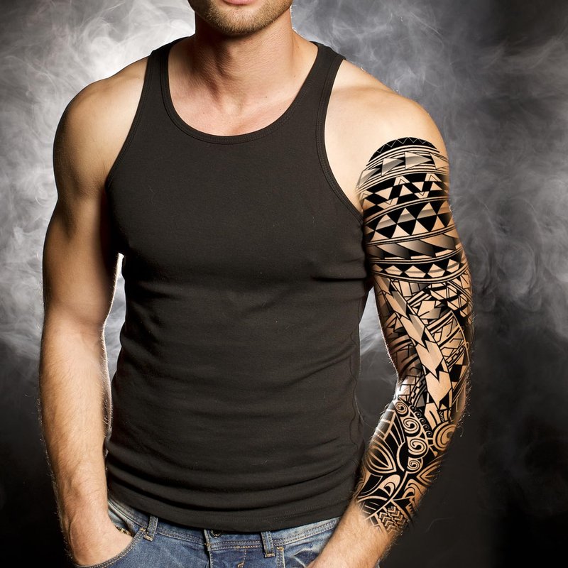 Kotbs 15 Sheets Tempoary Tattoo Sleeves for Men Women - 5 Full Arm Tattoo Sleeves & 10 Half Arm Tattoo Stickers- Realistic Temporary Tattoos for Halloween, Cosplay, and Parties