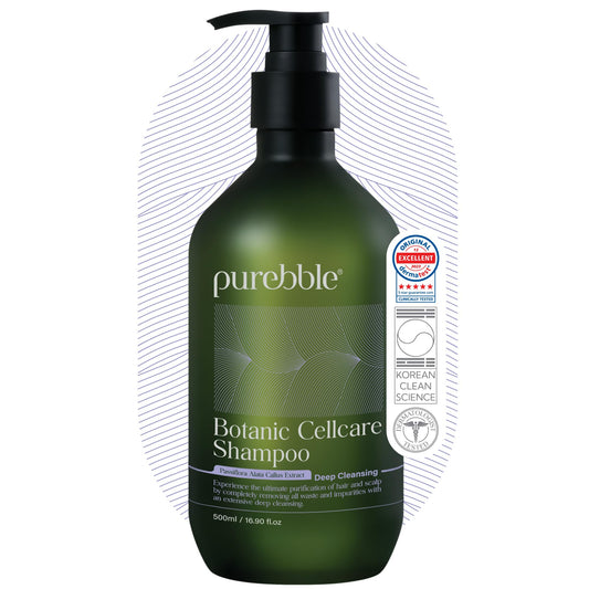 PUREBBLE Deep Cleansing Botanic Cellcare Shampoo 500ml, 16.90 fl oz | Sulfate-Free, Paraben-Free and Color-Safe | pH Balancing