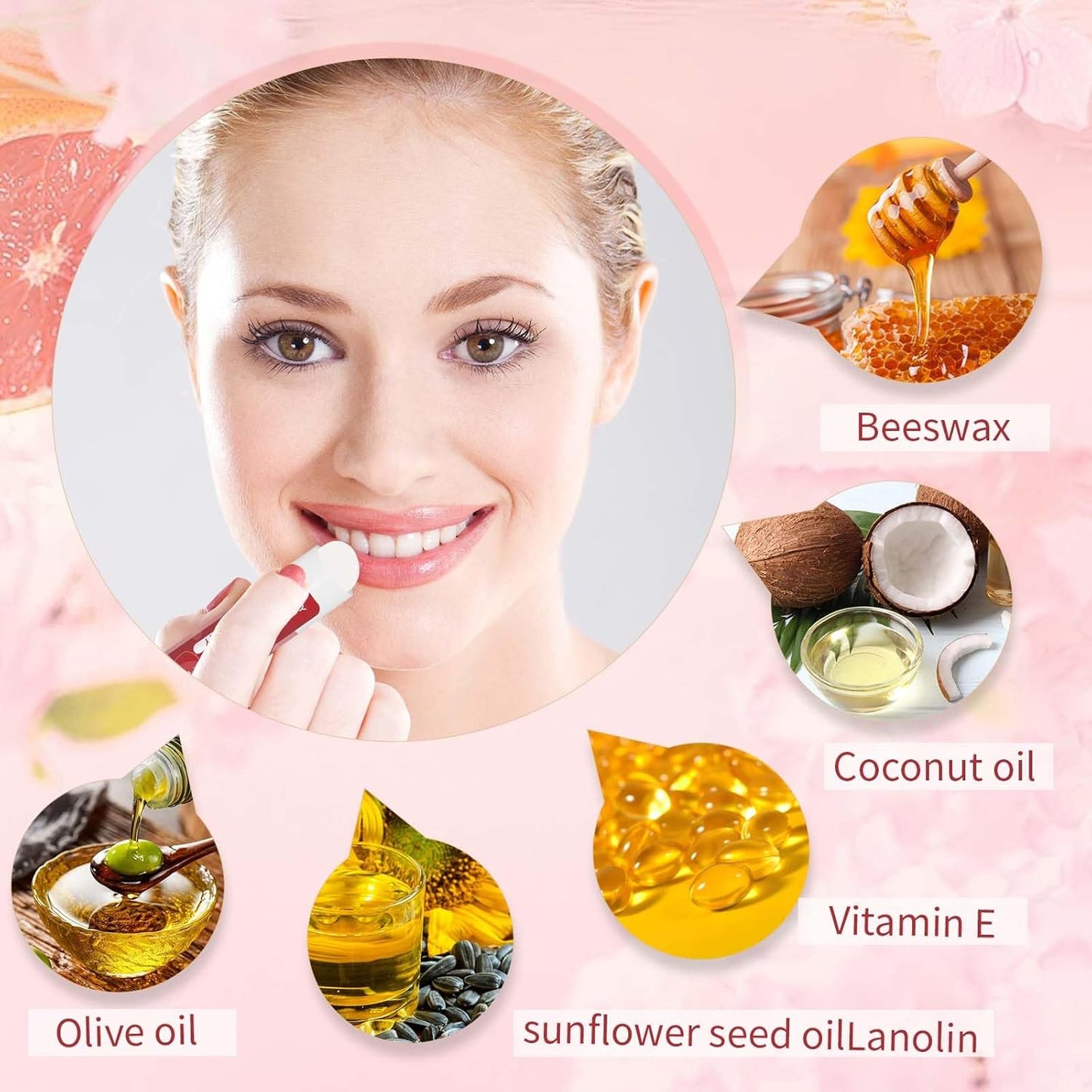 Yopela Natural Lip Balm Bulk - 130 Pack with Vitamin E & Coconut Oil | Moisturizing & Soothing 0.15 Oz