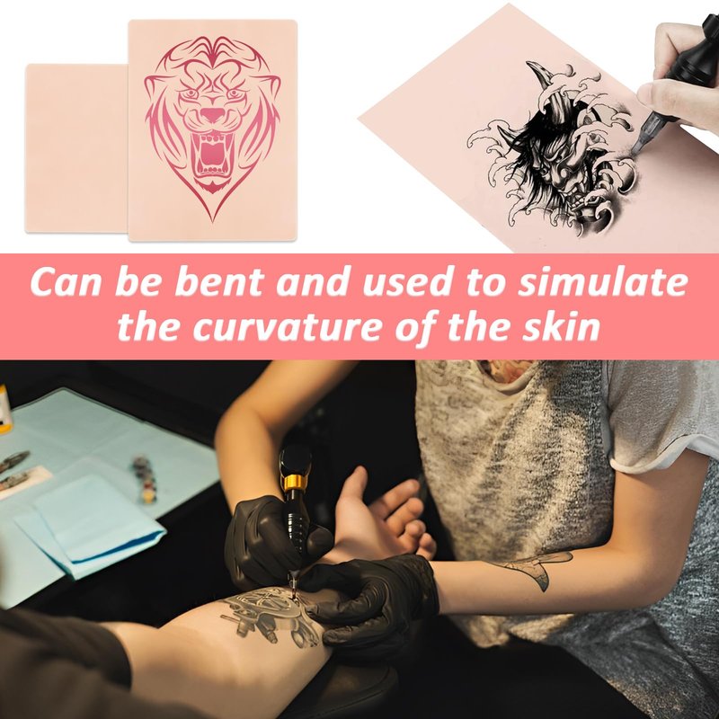 30Pcs Blank Tattoo Practice Skin, 8x6in Practice Skin Double Sides Fake Skin Tattoo Skin Practice Sheet for Beginners and Experienced Artists (0.04inch)