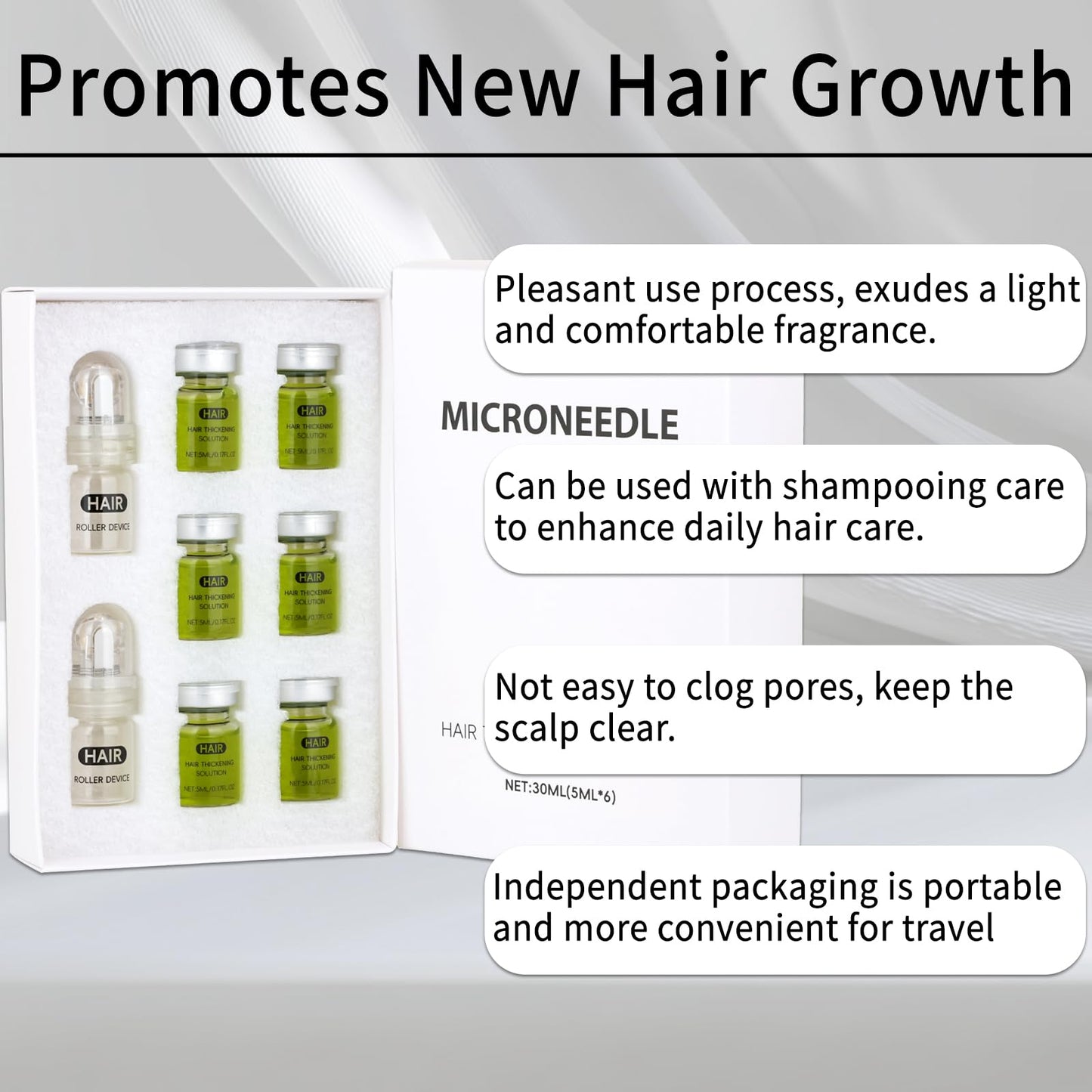 SYEYYDS Hair Growth Serum with Biotin & Ginseng - Hair Loss Treatment for Men & Women, Scalp Care Solution for Thinning Hair, Plant-Based Formula for Fuller Looking Hair