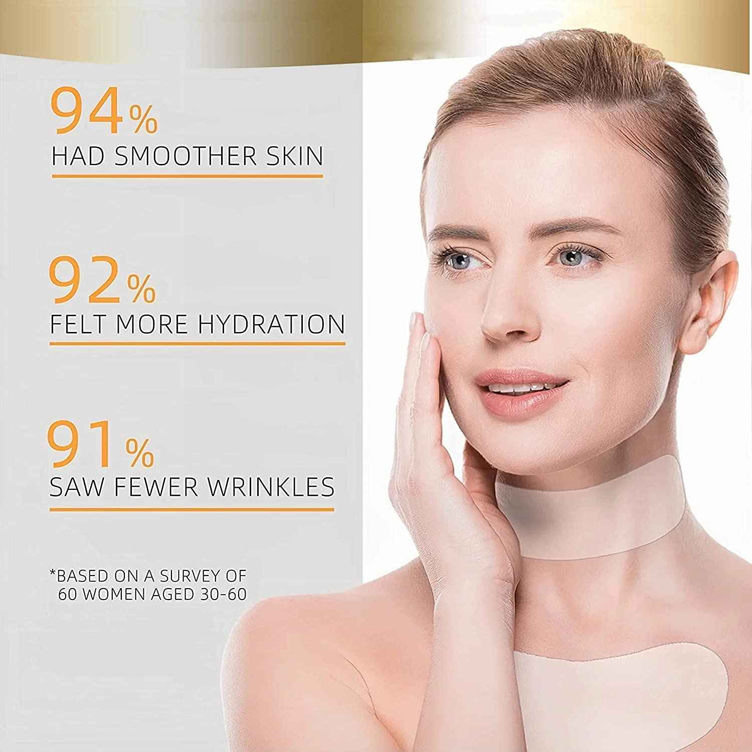 Neck wrinkle patches - chest & Neck wrinkle Treatment - silicone patches for wrinkle 4 pcs - Reusable Grade Anti-Ageing chest wrinkle Pad