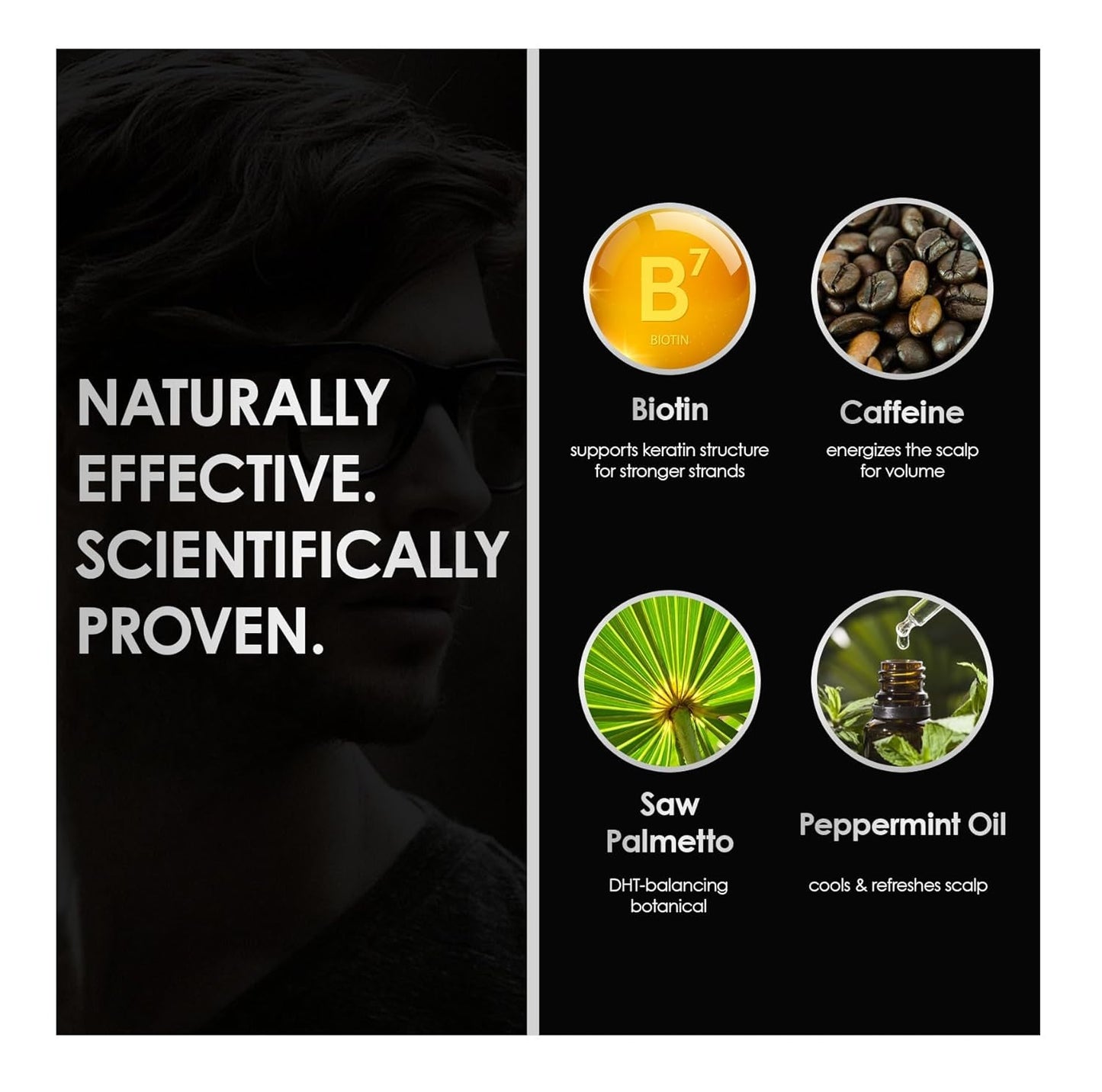 Men's Hair Growth Shampoo & Conditioner Set - Caffeine, Biotin & Saw Palmetto | Sulfate-Free, Vegan, 2-Piece System
