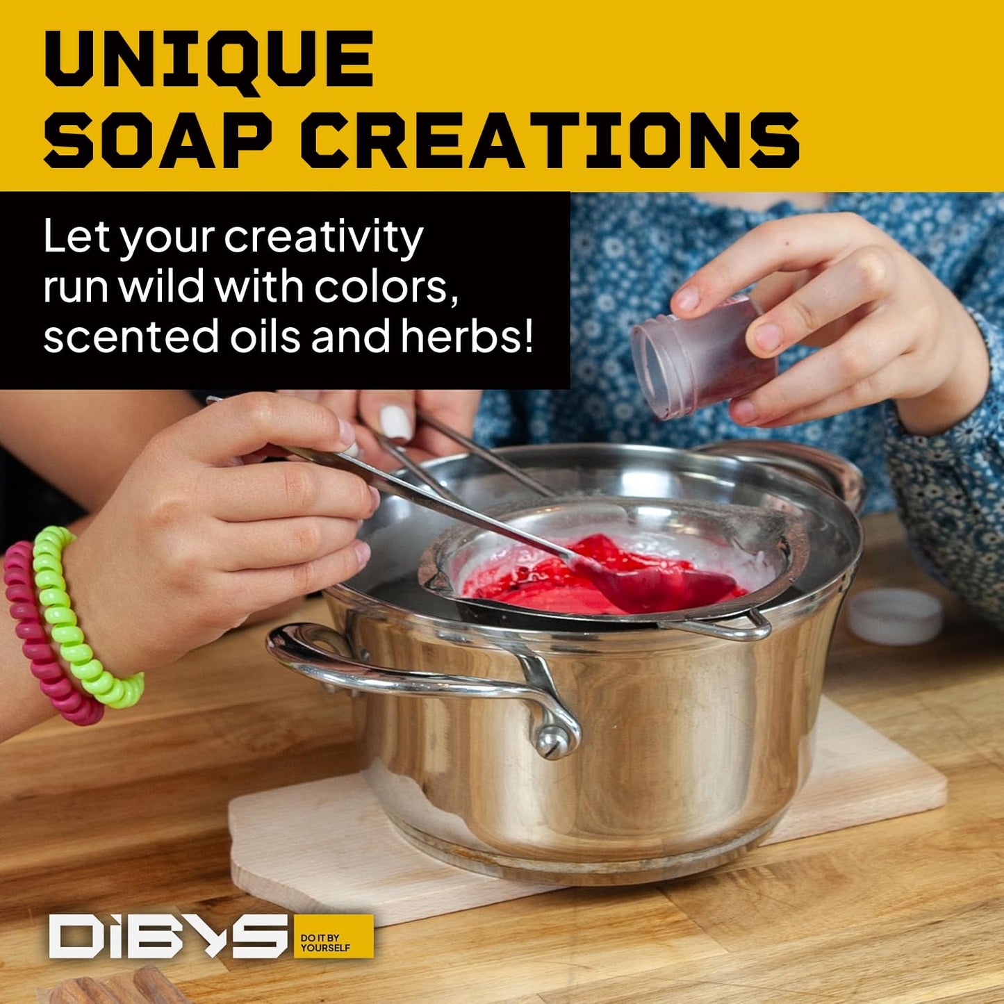 DIBYS Soap Making Kit with SLS-Free Glycerin Soap Base – DIY Melt and Pour Soap Kit, Essential Oils, Colorants, Silicone Mold & Ingredients, Homemade Soap Kit for Beginners