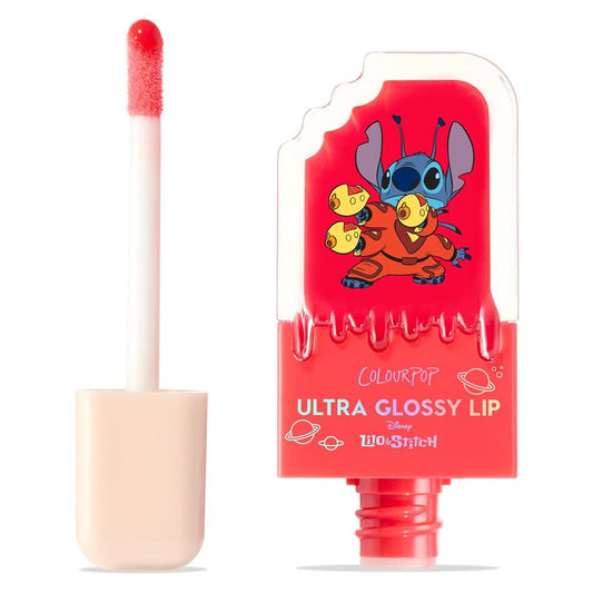 ColourPop x Stitch Ultra Glossy Lip Gloss - High-Shine, Non-Sticky & Hydrating Lip Gloss with a Flexible Paddle Applicator - Sheer Coral Red - Experiment 626 (0.24 Fl oz)