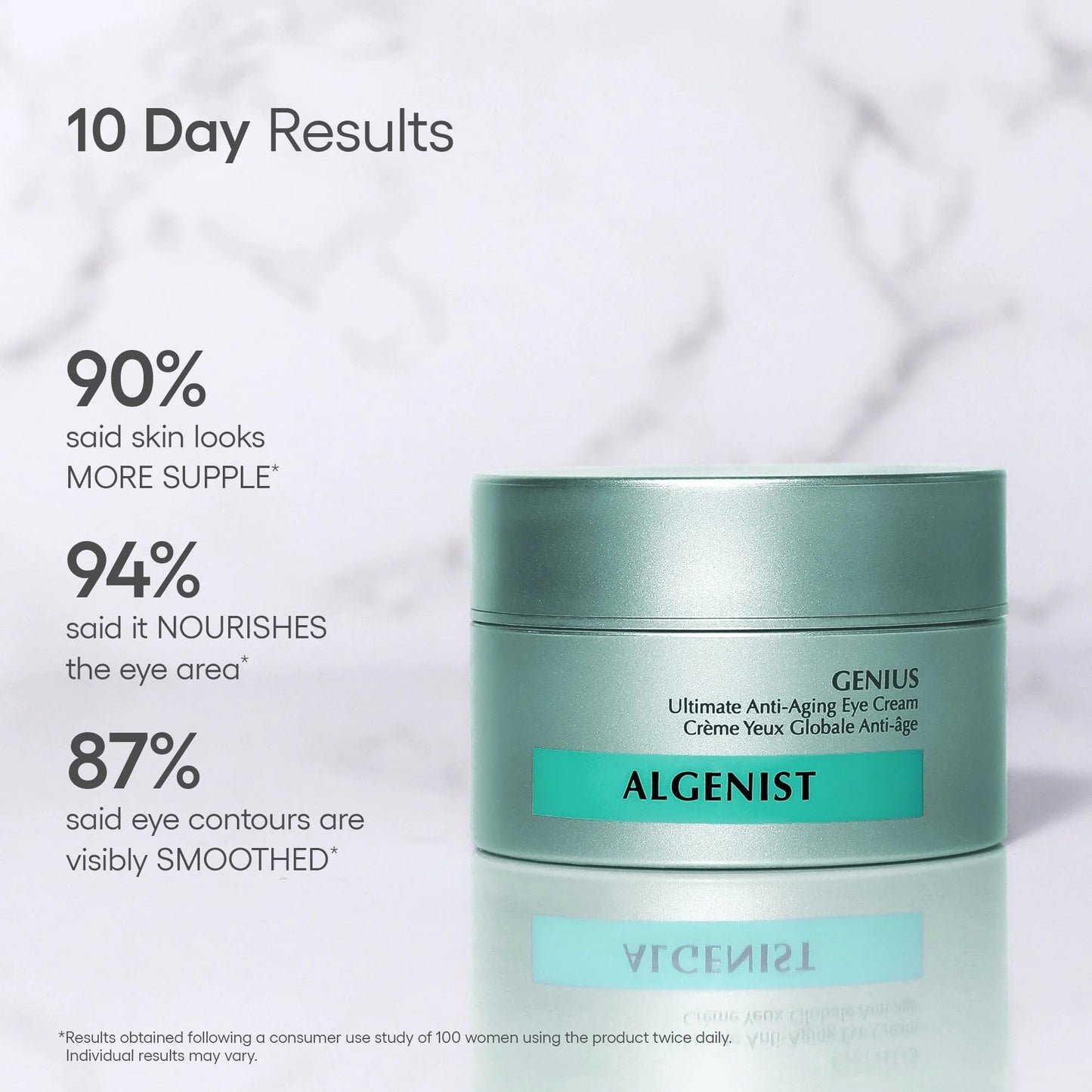 Algenist GENIUS Ultimate Anti-Aging Eye Cream - Brightening & Firming Eye Cream with Vegan Collagen & Alguronic Acid - Helps Reduce Dark Circles, Puffiness & Fine Lines (0.5 fl oz)