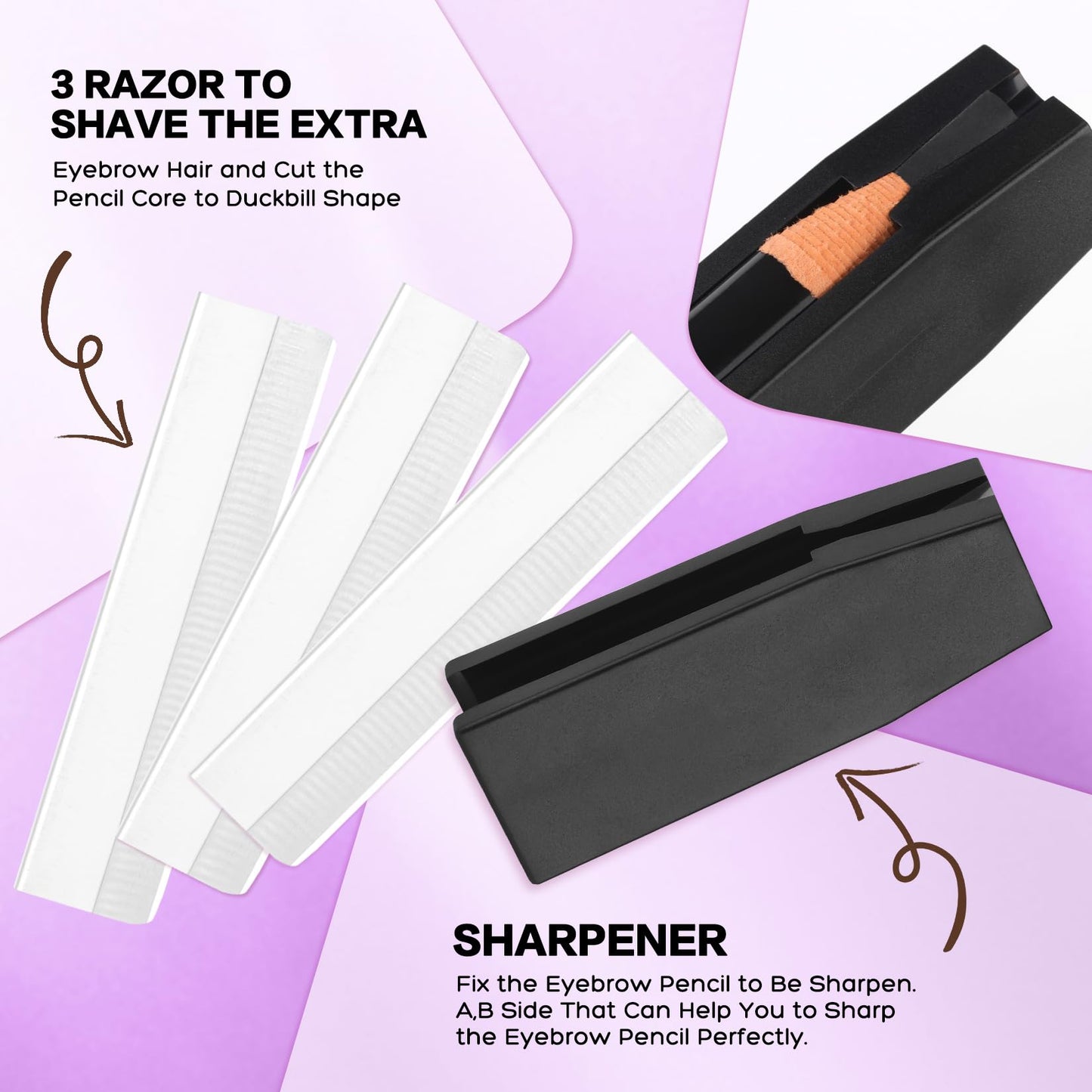 QUEEJOY Eyebrow Mapping Kit with 10M X2 Colors Brow Mapping String,50pcs Ruler Stencils, 20g White and Pink Brow Paste, 2 Brow Brushes Set, Eyebrow Mapping Pencil,Sharpener, Razor and Instructions