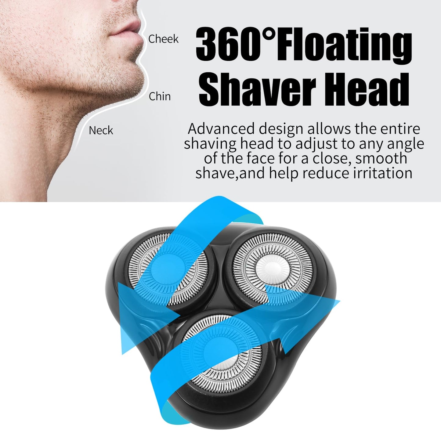 Universal Rotary Replacement Shaver Head for Remington Shaver,Black