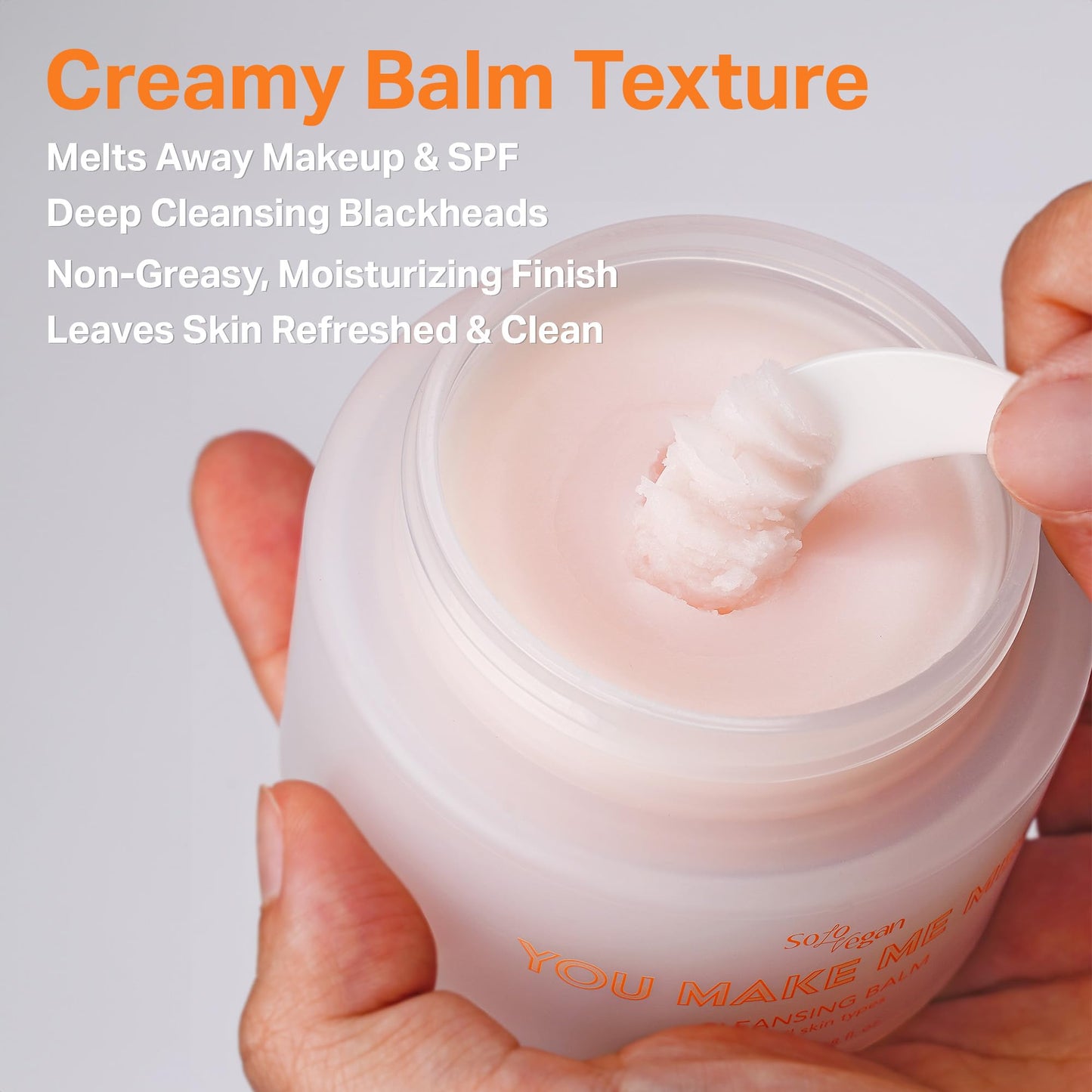 SoloVegan You Make Me Melt Cleansing Balm, Waterproof Makeup Remover, Face Cleanser, Oil Based Cleanser, Korean Skincare