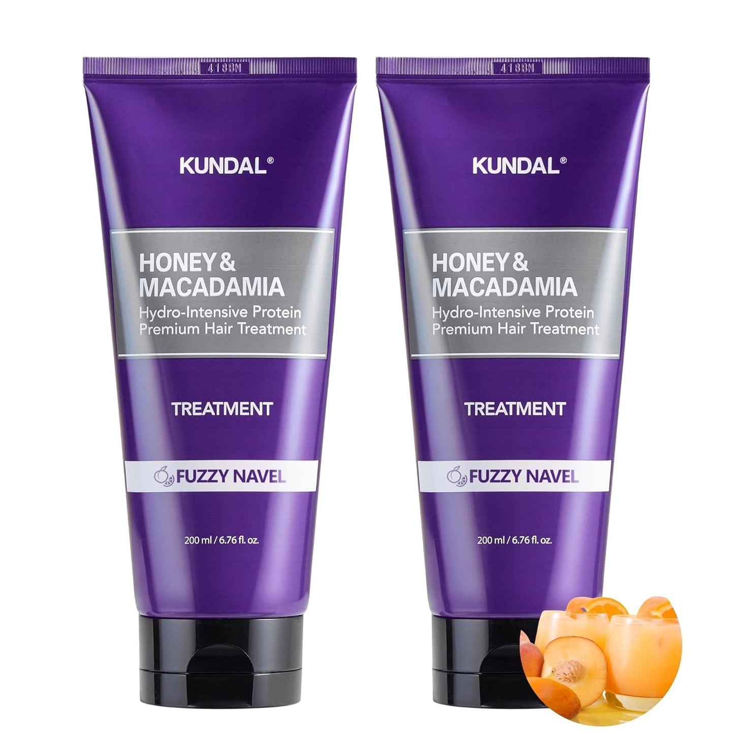 Honey & Macadamia Hair Treatment Conditioner - Frizz Control, Softness Restoring | 2-Pack, Fuzzy Navel, 6.76 Fl Oz