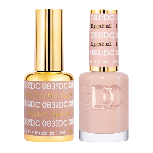 DND Gel Polish Set - 1 each of Beige Nude Gel Polish and Beige Nude Nail Polish, 083 Eggshell, 0.5 Fl Oz