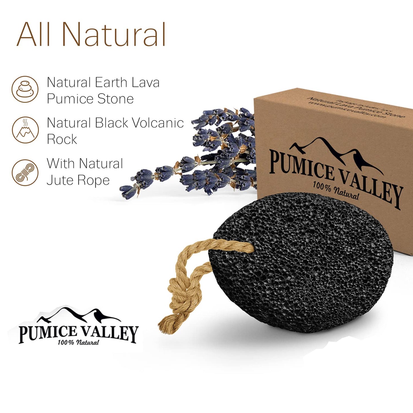 Pumice Stone for Feet - Natural Foot Scrubber for Dead Skin Callus Removal