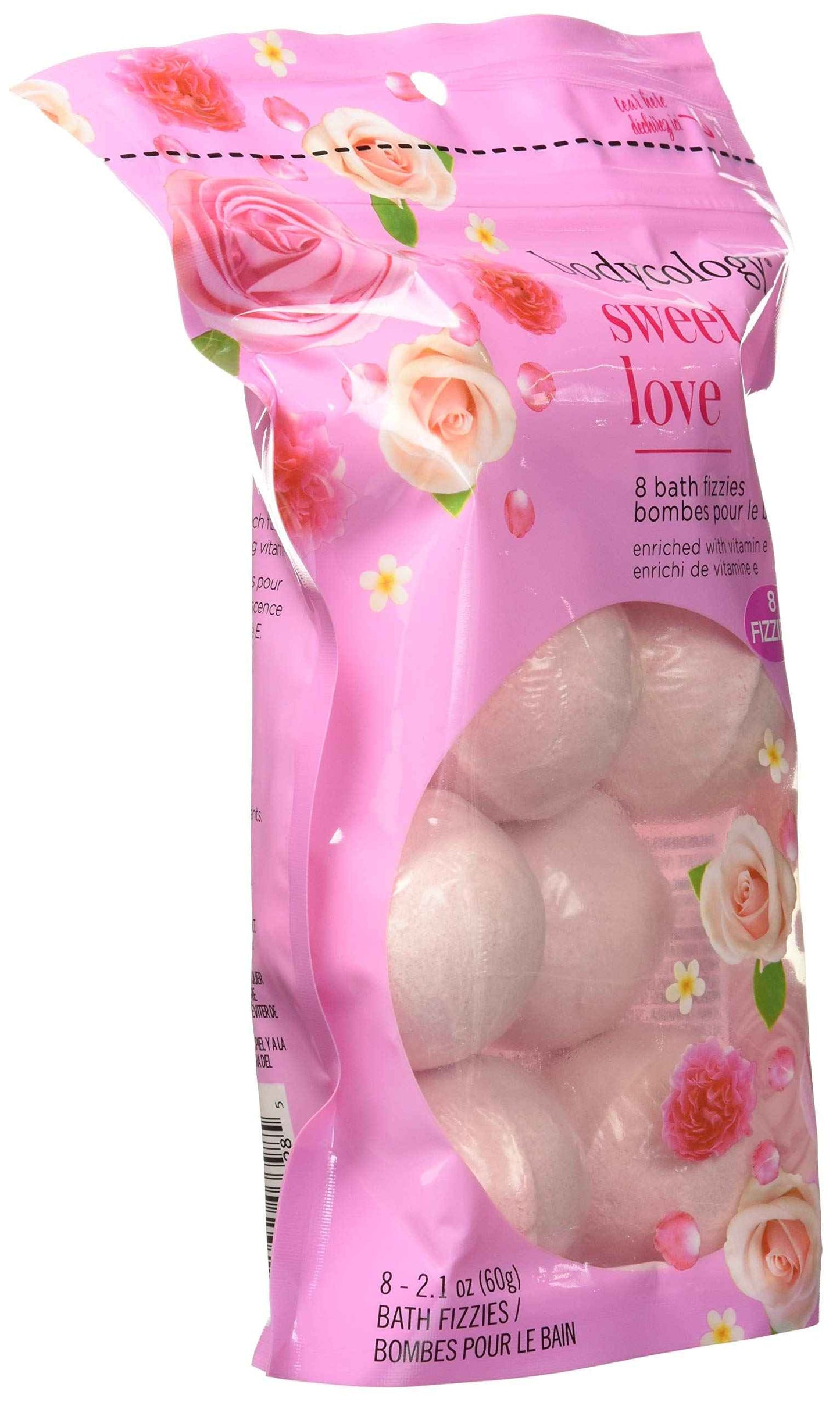 Bodycology Sweet Love Bath Soak Fizzies Bombs 8-2.1 Oz Balls