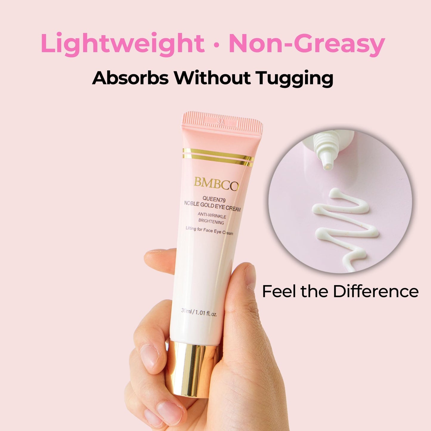 BMBCO Korean Eye Cream | 5 Ceramides + 6x Hyaluronic Acid + Centella | Anti-Aging for Dark Circles, Wrinkles & Puffiness | Firms, Brightens & Deeply Hydrates | For Face & Neck | 1.01 oz