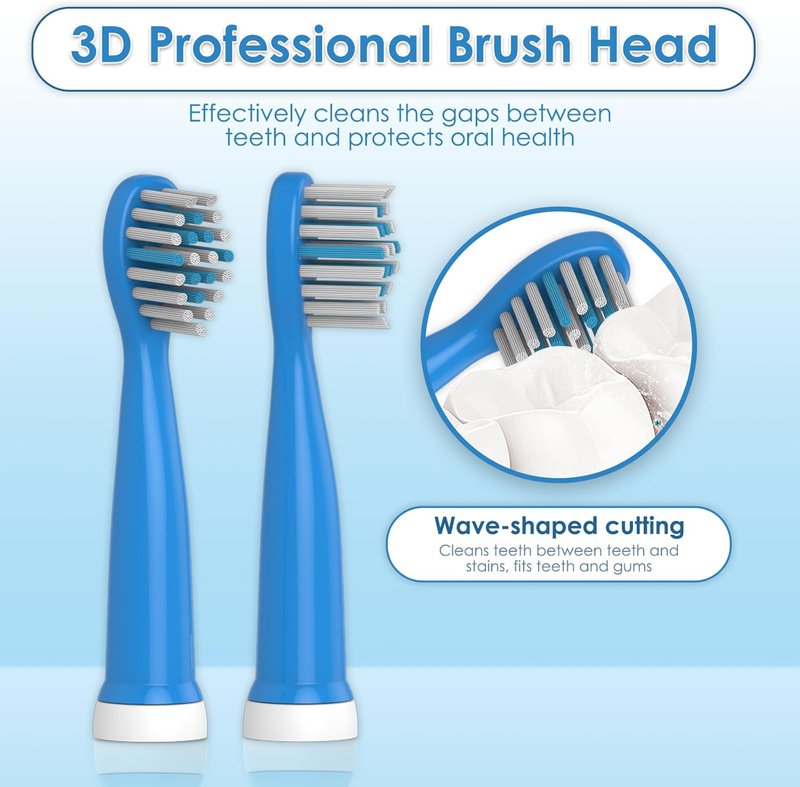 Electric Toothbrush Heads for Kids - Dark Blue Replacement Heads | 4-Pack 8620/8630